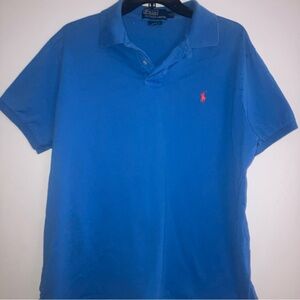 Vintage Men’s Large Polo Ralph Lauren Blue / Red Horse Polo Shirt Custom Fit